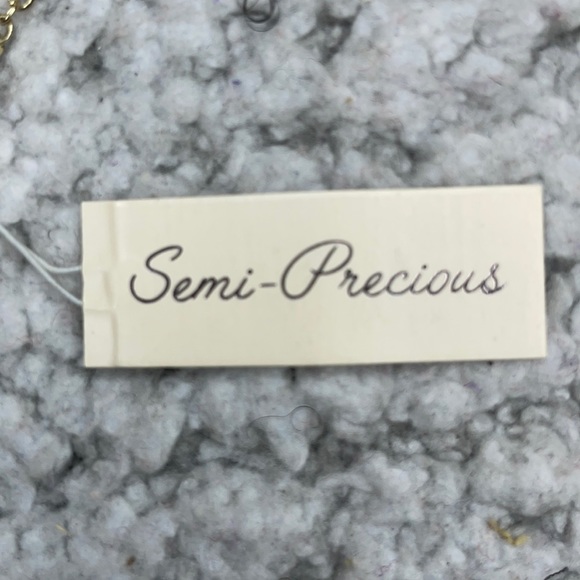 NWT Teardrop Semi-precious Pink Stone Tassel Necklace - Picture 4 of 6